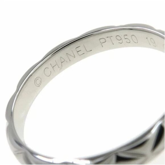 CHANEL Matelasse Small Band Ring size US4 EU47 Platinum PT950 Auth - Picture 9 of 9